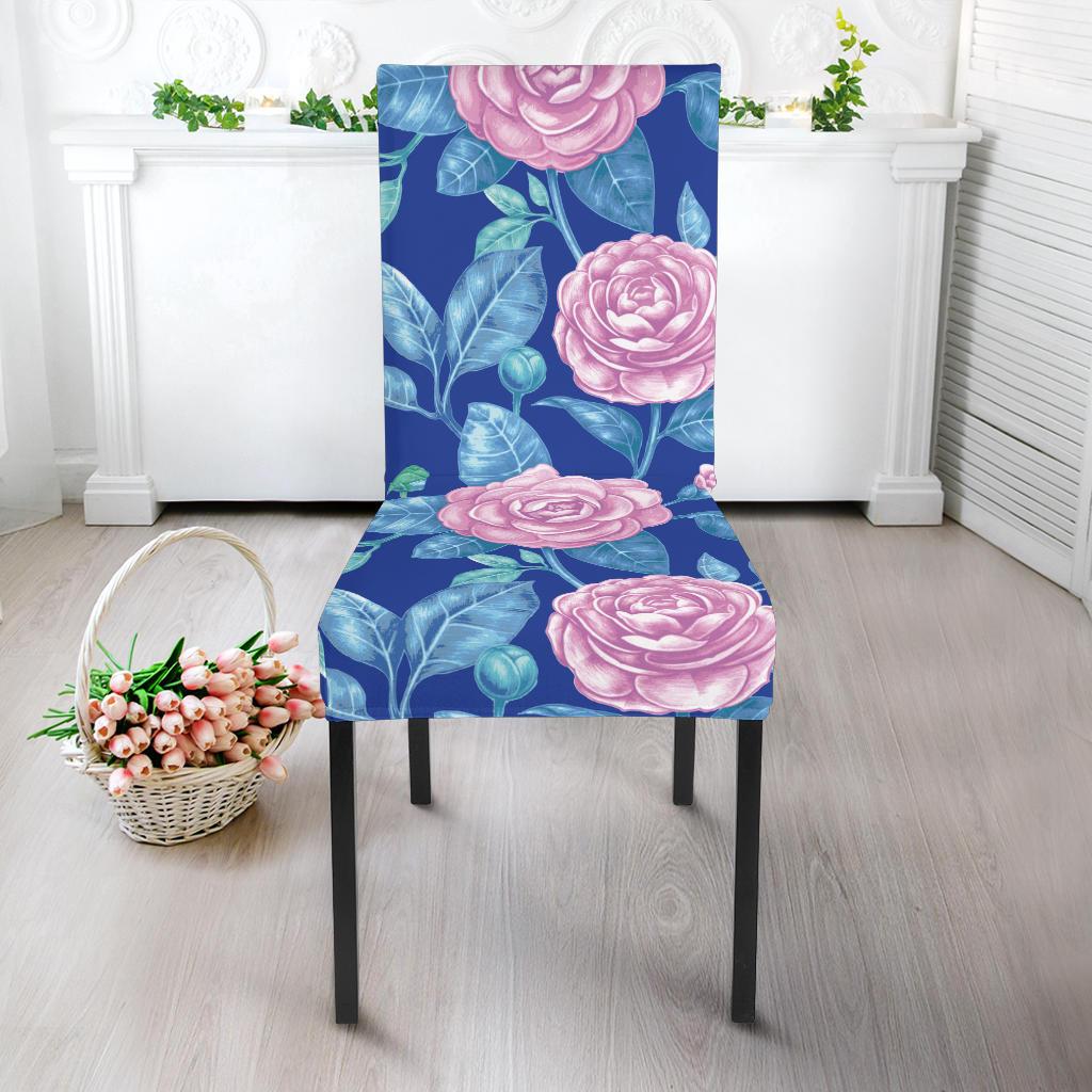 Camellia Pattern Print Design CM05 Dining Chair Slipcover-JORJUNE.COM