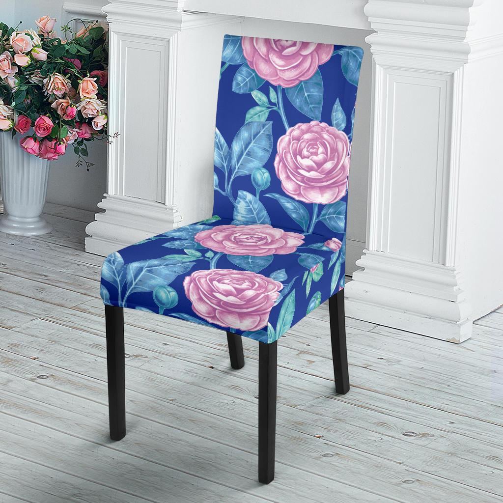 Camellia Pattern Print Design CM05 Dining Chair Slipcover-JORJUNE.COM