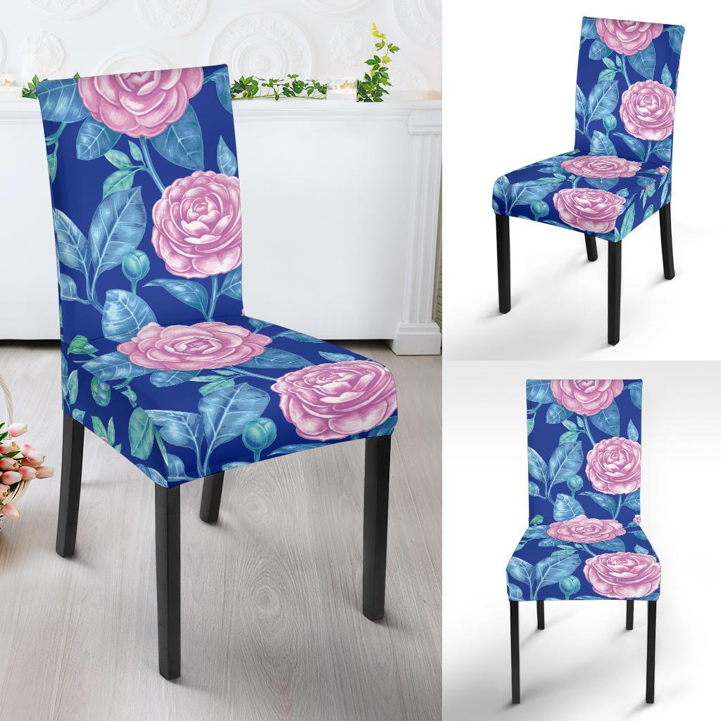 Camellia Pattern Print Design CM05 Dining Chair Slipcover-JORJUNE.COM