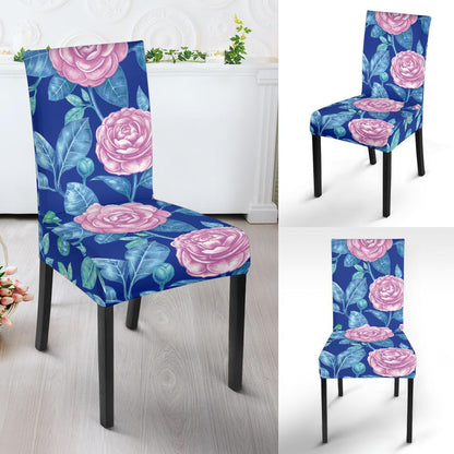 Camellia Pattern Print Design CM05 Dining Chair Slipcover-JORJUNE.COM