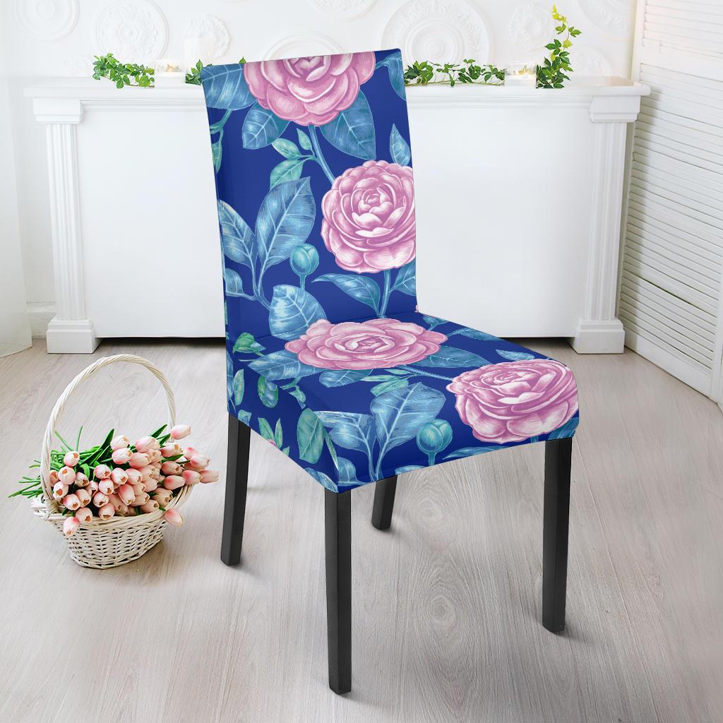 Camellia Pattern Print Design CM05 Dining Chair Slipcover-JORJUNE.COM