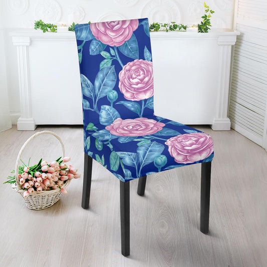 Camellia Pattern Print Design CM05 Dining Chair Slipcover-JORJUNE.COM