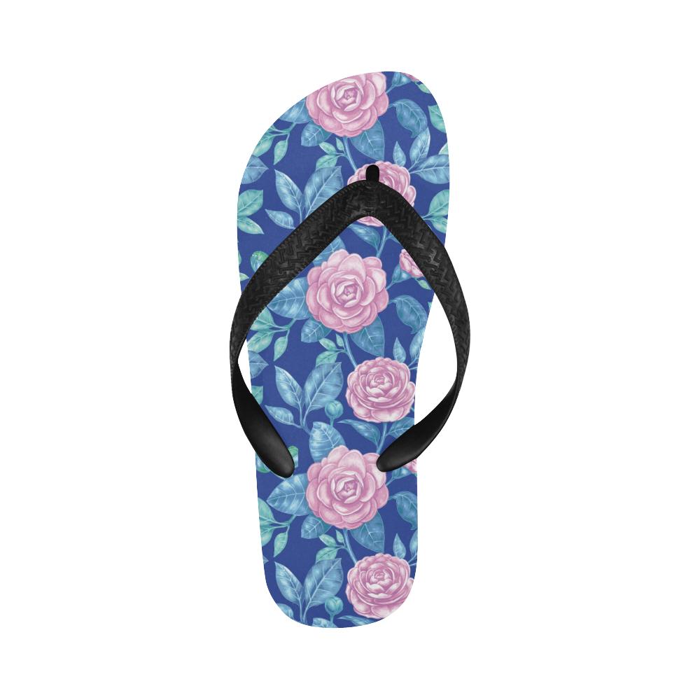 Camellia Pattern Print Design CM05 Flip Flops-JorJune