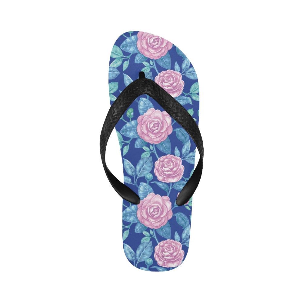 Camellia Pattern Print Design CM05 Flip Flops-JorJune