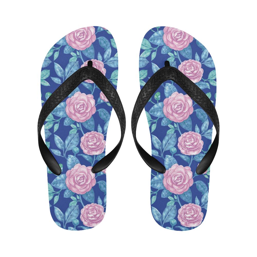 Camellia Pattern Print Design CM05 Flip Flops-JorJune