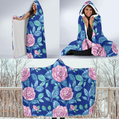 Camellia Pattern Print Design CM05 Hooded Blanket-JORJUNE.COM