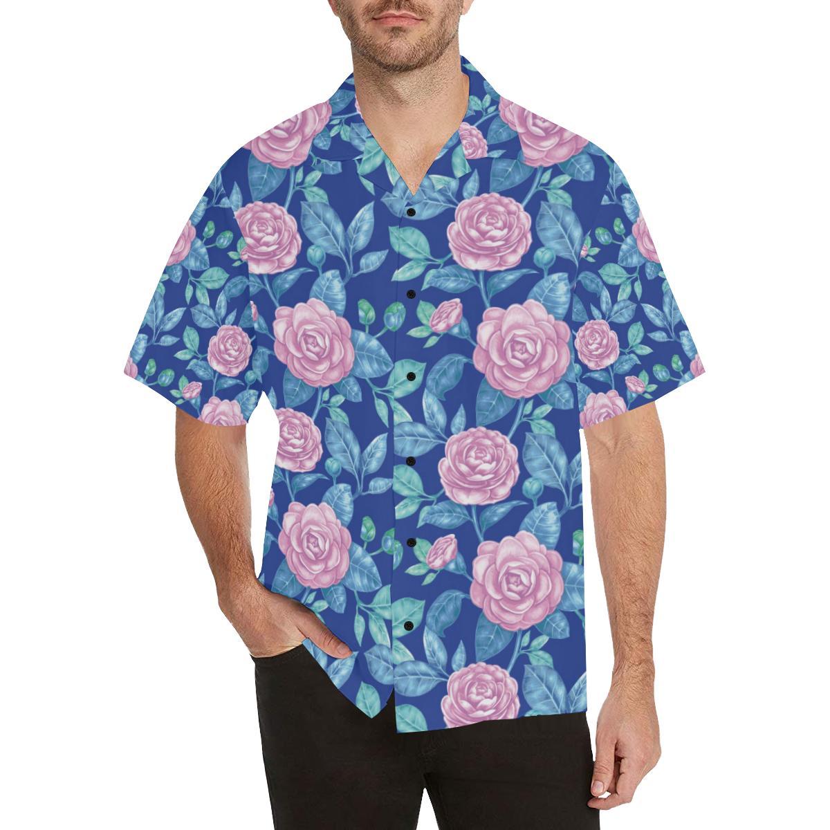Camellia Pattern Print Design CM05 Men Hawaiian Shirt-JorJune
