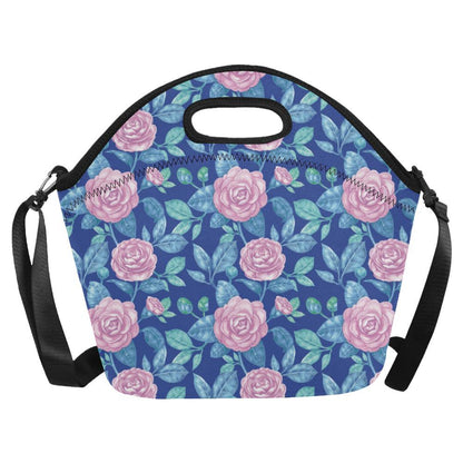 Camellia Pattern Print Design CM05 Neoprene Lunch Bag-JorJune