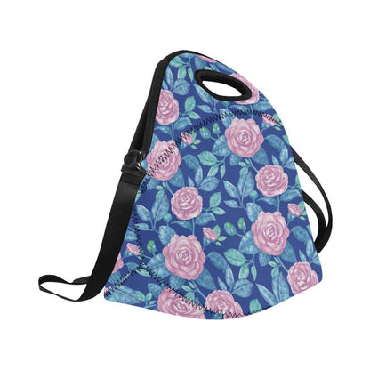 Camellia Pattern Print Design CM05 Neoprene Lunch Bag-JorJune
