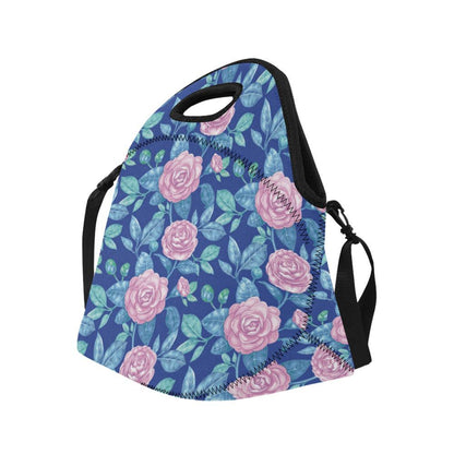Camellia Pattern Print Design CM05 Neoprene Lunch Bag-JorJune