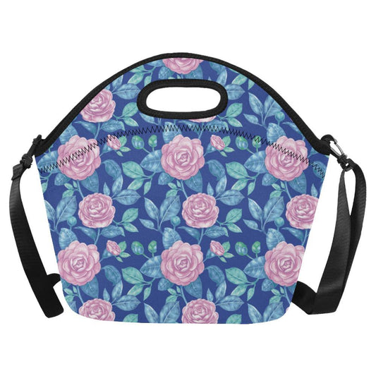 Camellia Pattern Print Design CM05 Neoprene Lunch Bag-JorJune