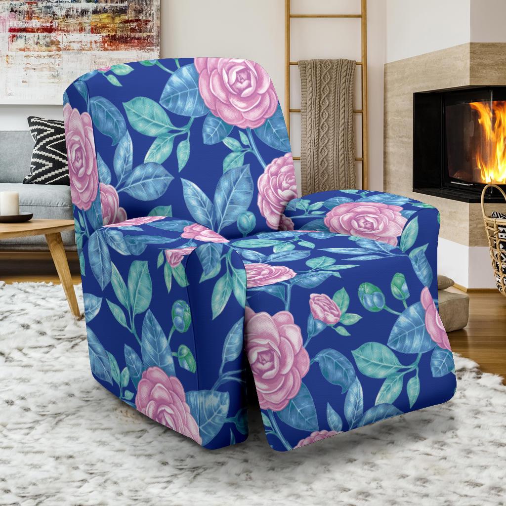 Camellia Pattern Print Design CM05 Recliner Slipcover-JORJUNE.COM