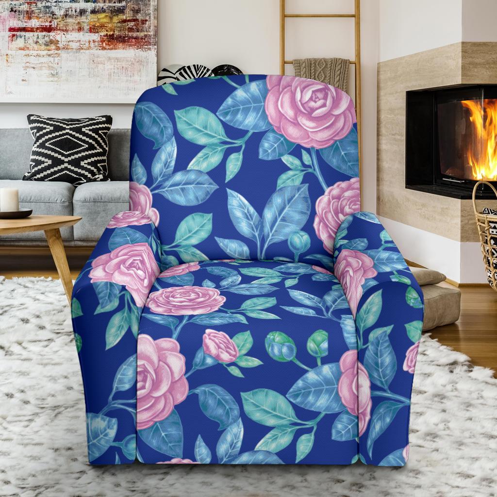 Camellia Pattern Print Design CM05 Recliner Slipcover-JORJUNE.COM
