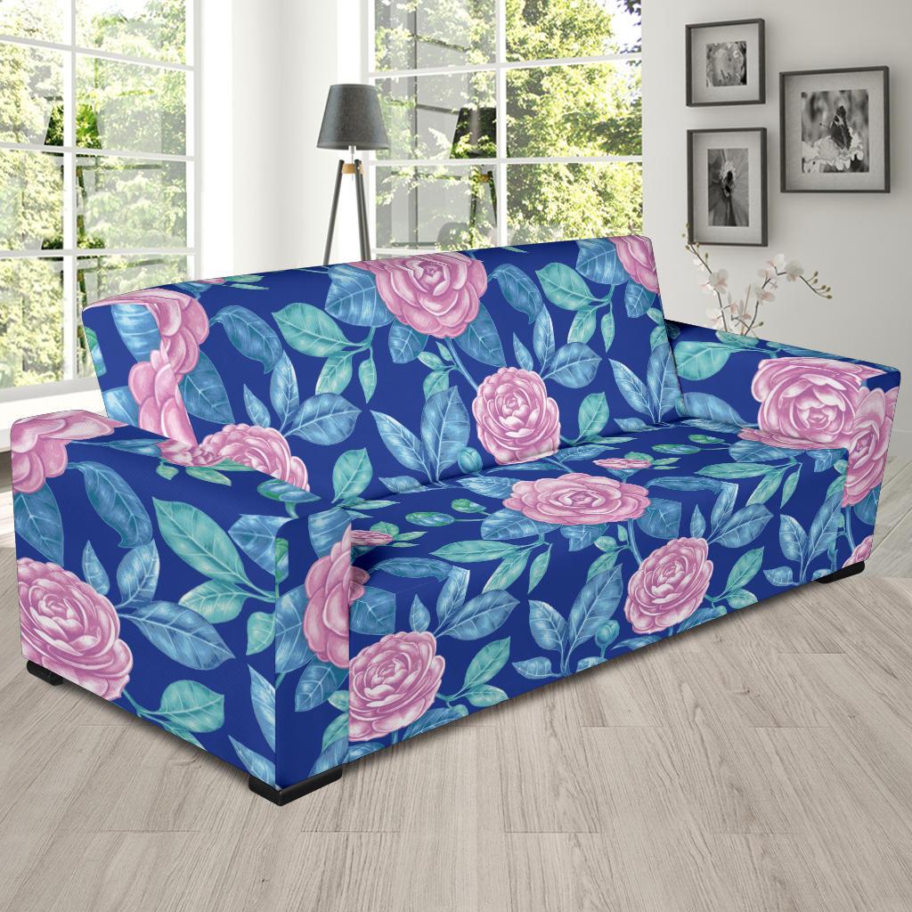 Camellia Pattern Print Design CM05 Sofa Slipcover-JORJUNE.COM