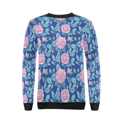 Camellia Pattern Print Design CM05 Women Long Sleeve Sweatshirt-JorJune