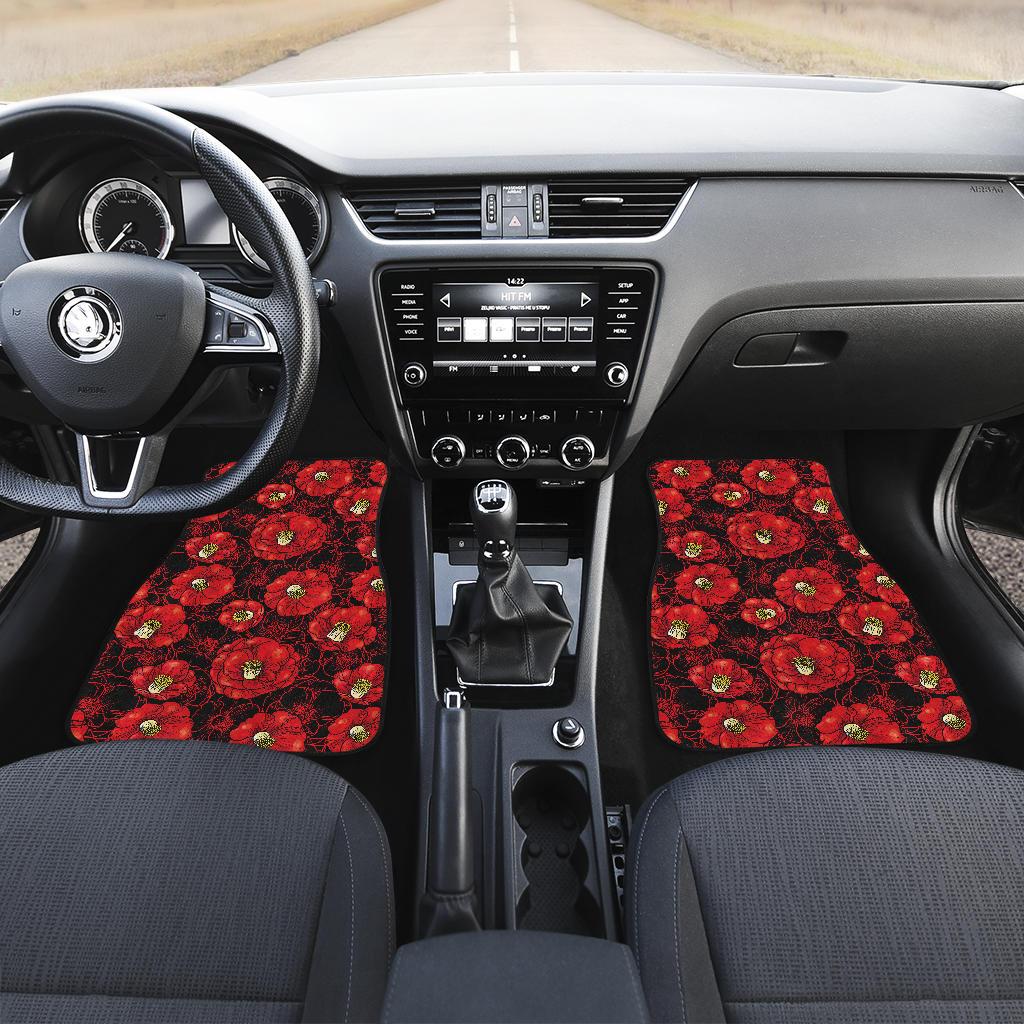 Camellia Pattern Print Design CM06 Car Floor Mats-JorJune