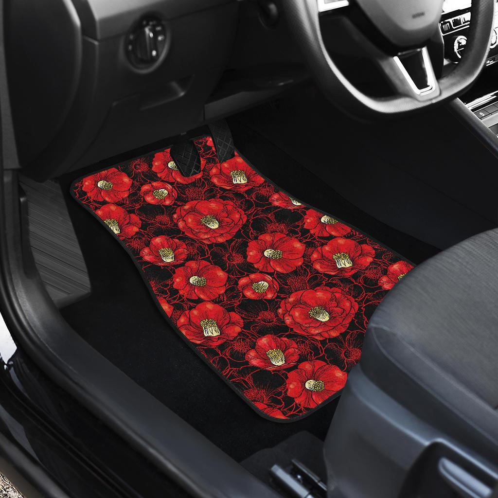 Camellia Pattern Print Design CM06 Car Floor Mats-JorJune
