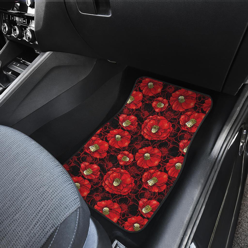 Camellia Pattern Print Design CM06 Car Floor Mats-JorJune