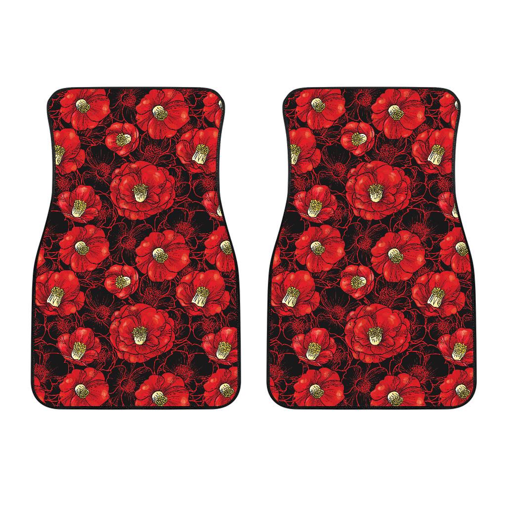 Camellia Pattern Print Design CM06 Car Floor Mats-JorJune