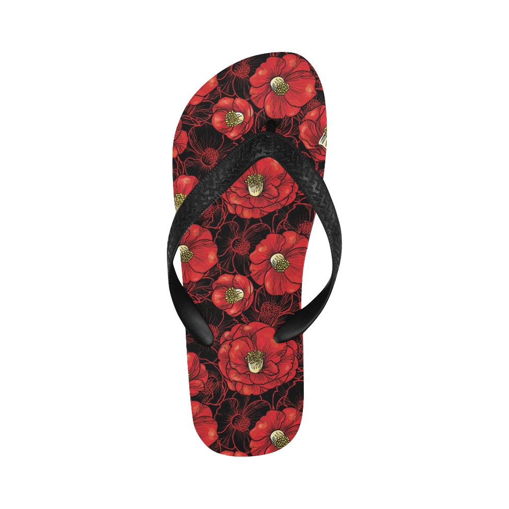 Camellia Pattern Print Design CM06 Flip Flops-JorJune