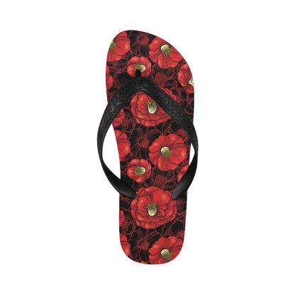 Camellia Pattern Print Design CM06 Flip Flops-JorJune