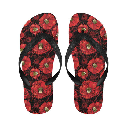 Camellia Pattern Print Design CM06 Flip Flops-JorJune