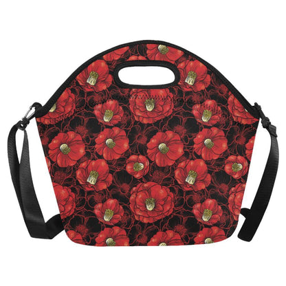 Camellia Pattern Print Design CM06 Neoprene Lunch Bag-JorJune