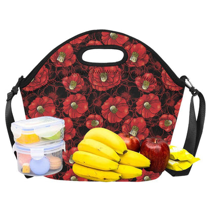 Camellia Pattern Print Design CM06 Neoprene Lunch Bag-JorJune