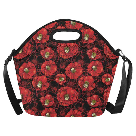 Camellia Pattern Print Design CM06 Neoprene Lunch Bag-JorJune