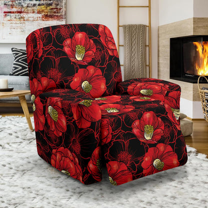 Camellia Pattern Print Design CM06 Recliner Slipcover-JORJUNE.COM