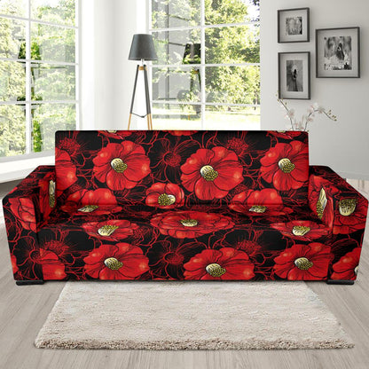 Camellia Pattern Print Design CM06 Sofa Slipcover-JORJUNE.COM