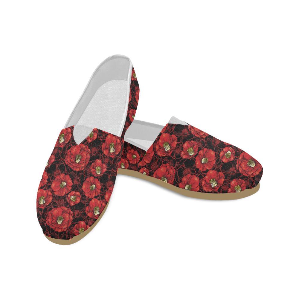 Camellia Pattern Print Design CM06 Women Casual Shoes-JorJune.com