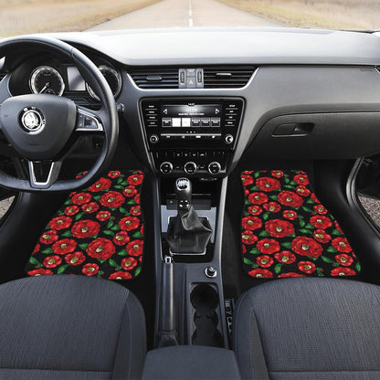 Camellia Pattern Print Design CM07 Car Floor Mats-JorJune