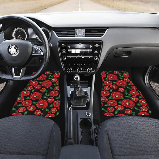 Camellia Pattern Print Design CM07 Car Floor Mats-JorJune