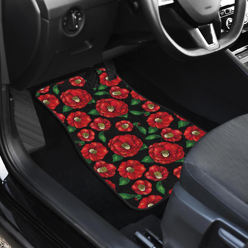 Camellia Pattern Print Design CM07 Car Floor Mats-JorJune