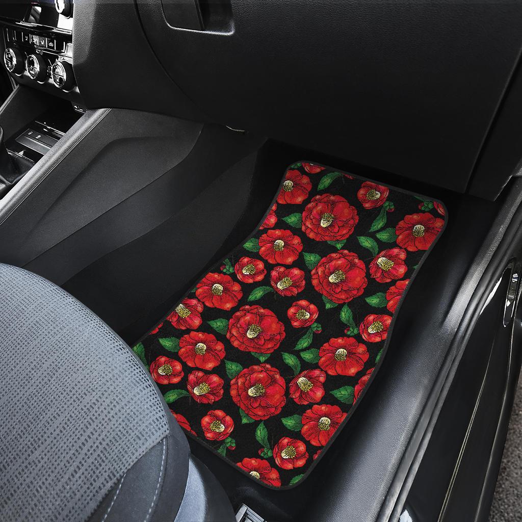 Camellia Pattern Print Design CM07 Car Floor Mats-JorJune