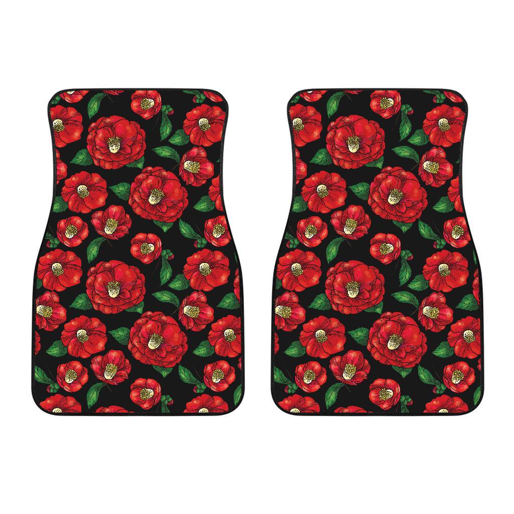 Camellia Pattern Print Design CM07 Car Floor Mats-JorJune