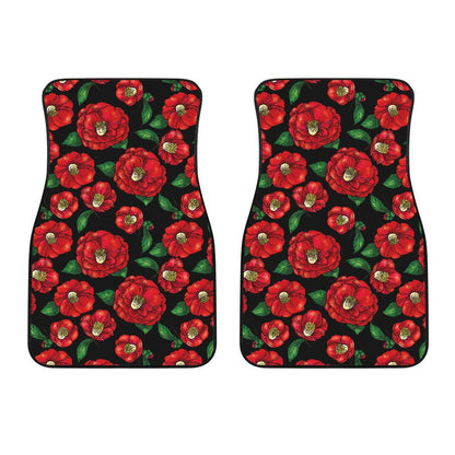 Camellia Pattern Print Design CM07 Car Floor Mats-JorJune