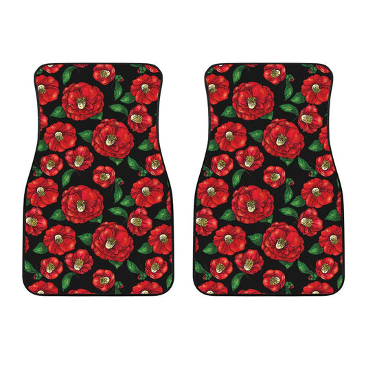 Camellia Pattern Print Design CM07 Car Floor Mats-JorJune