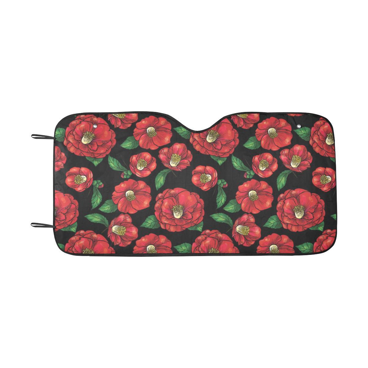 Camellia Pattern Print Design CM07 Car Sun Shade-JorJune