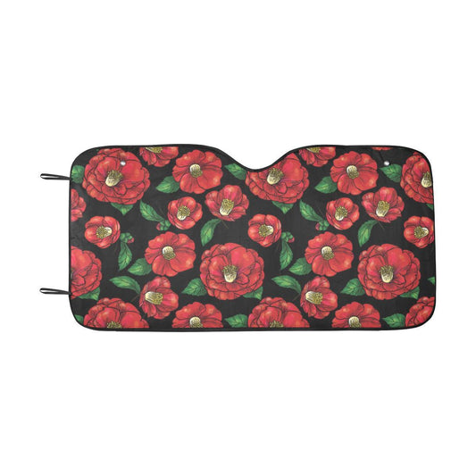 Camellia Pattern Print Design CM07 Car Sun Shade-JorJune