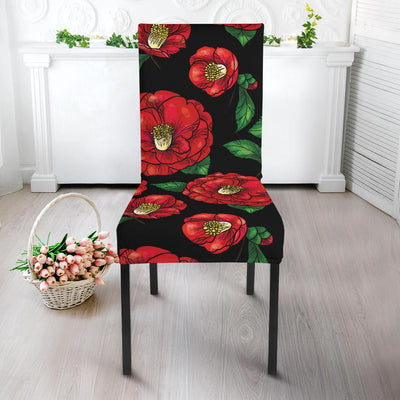 Camellia Pattern Print Design CM07 Dining Chair Slipcover-JORJUNE.COM