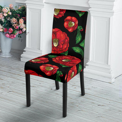 Camellia Pattern Print Design CM07 Dining Chair Slipcover-JORJUNE.COM