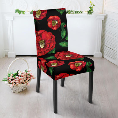 Camellia Pattern Print Design CM07 Dining Chair Slipcover-JORJUNE.COM