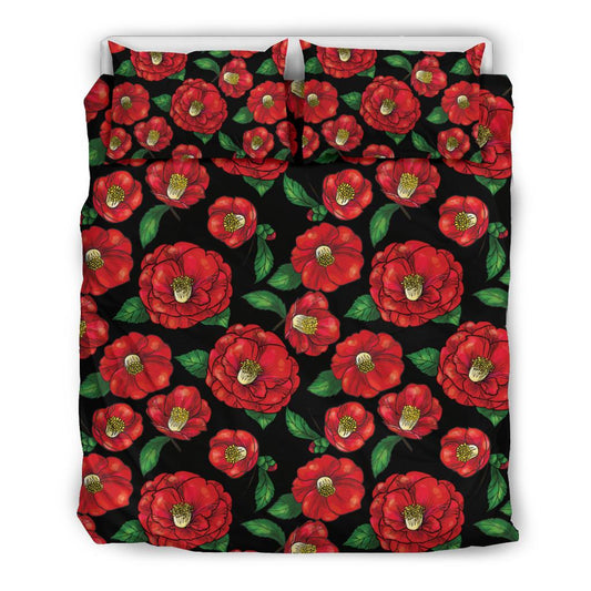Camellia Pattern Print Design CM07 Duvet Cover Bedding Set-JORJUNE.COM