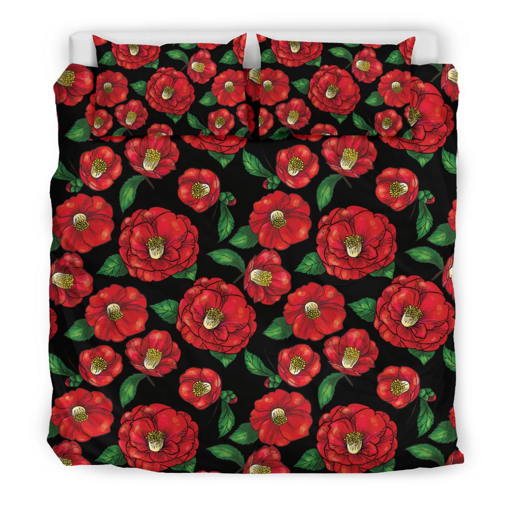 Camellia Pattern Print Design CM07 Duvet Cover Bedding Set-JORJUNE.COM