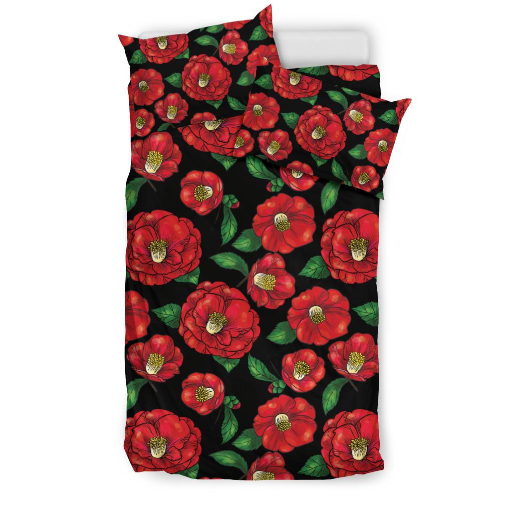 Camellia Pattern Print Design CM07 Duvet Cover Bedding Set-JORJUNE.COM