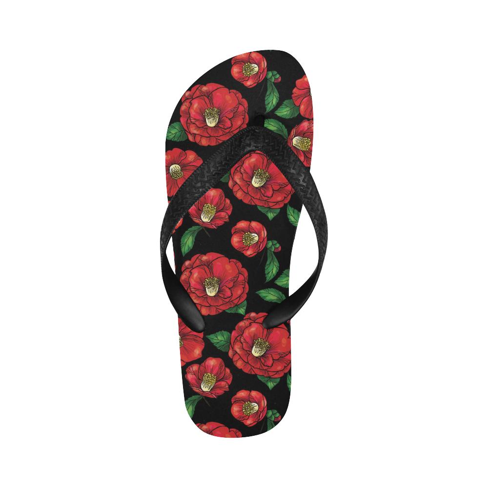 Camellia Pattern Print Design CM07 Flip Flops-JorJune