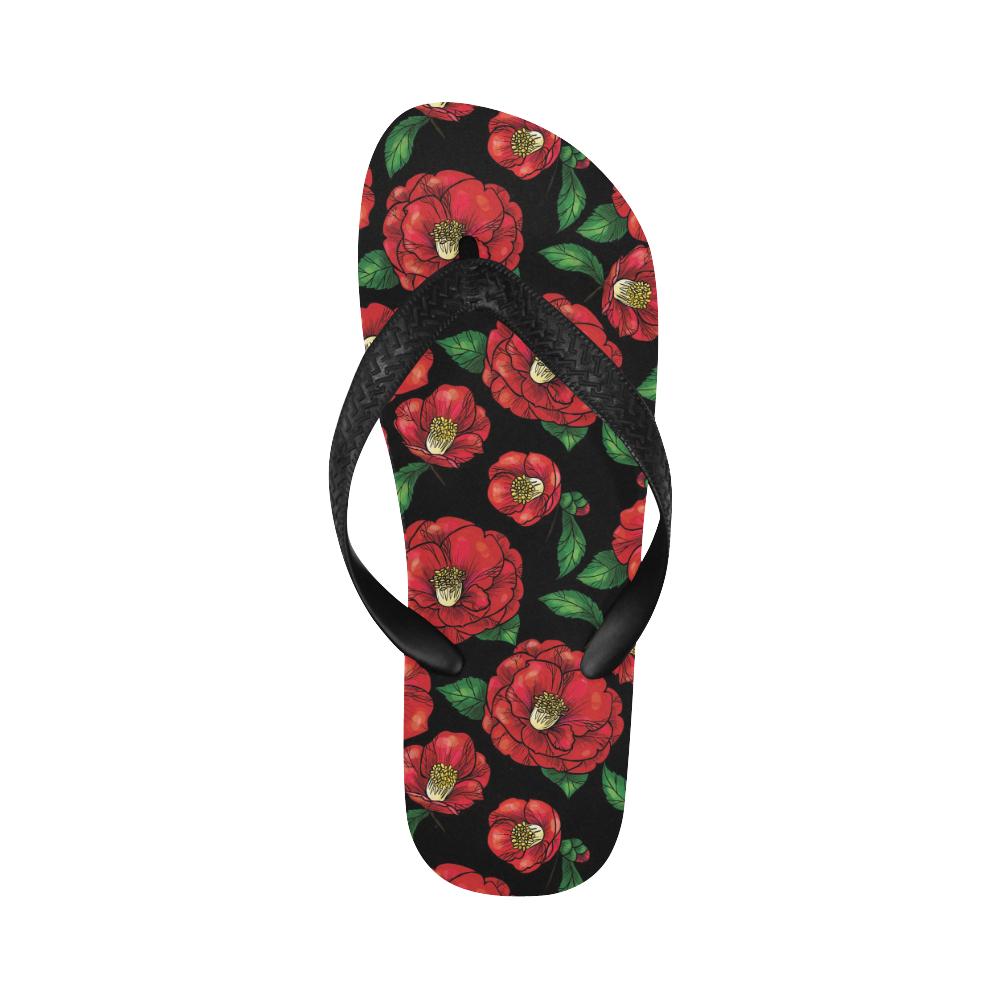 Camellia Pattern Print Design CM07 Flip Flops-JorJune