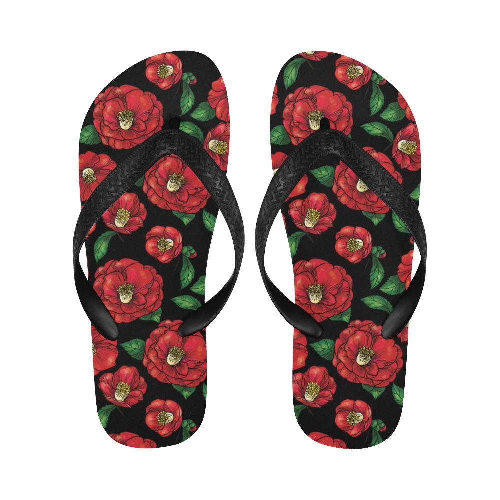 Camellia Pattern Print Design CM07 Flip Flops-JorJune